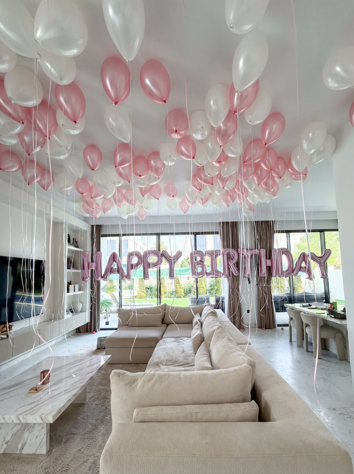 Luxury Birthday Room Setup | Baby Pink & White