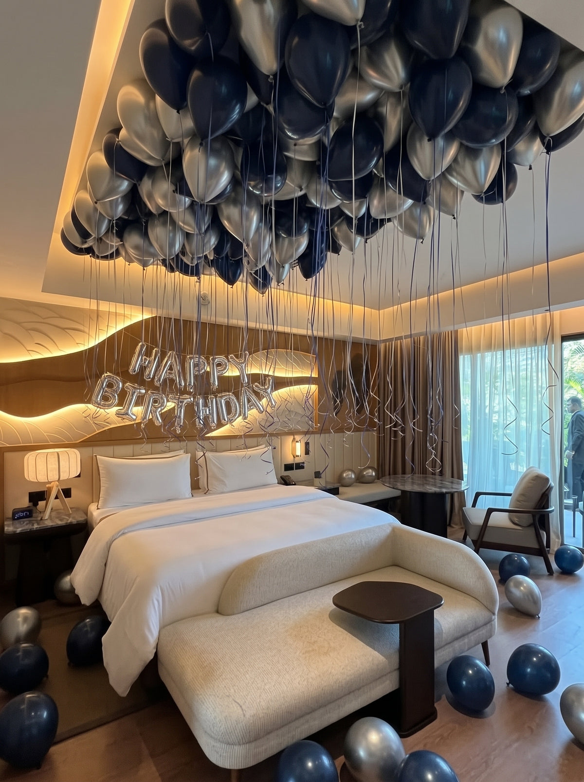 Navy & Silver Birthday Balloon Package